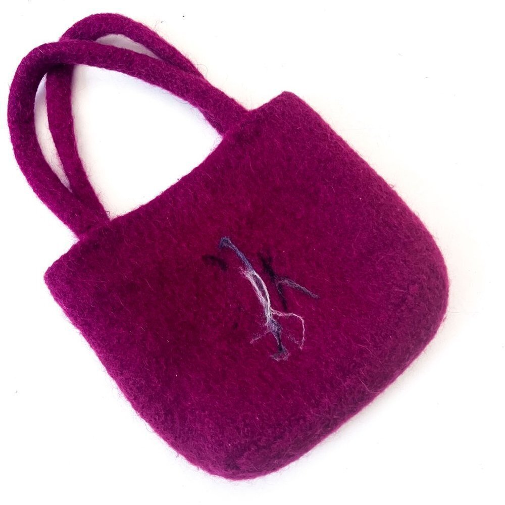 hand made felted wool bag - Picture 3 of 7